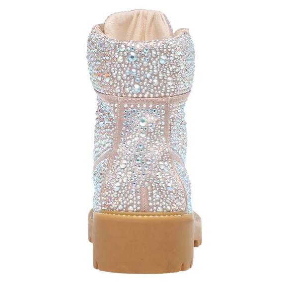 NWT Betsey Johnson SB-HUDSN Rhinestone Combat Bootie - Picture 7 of 15